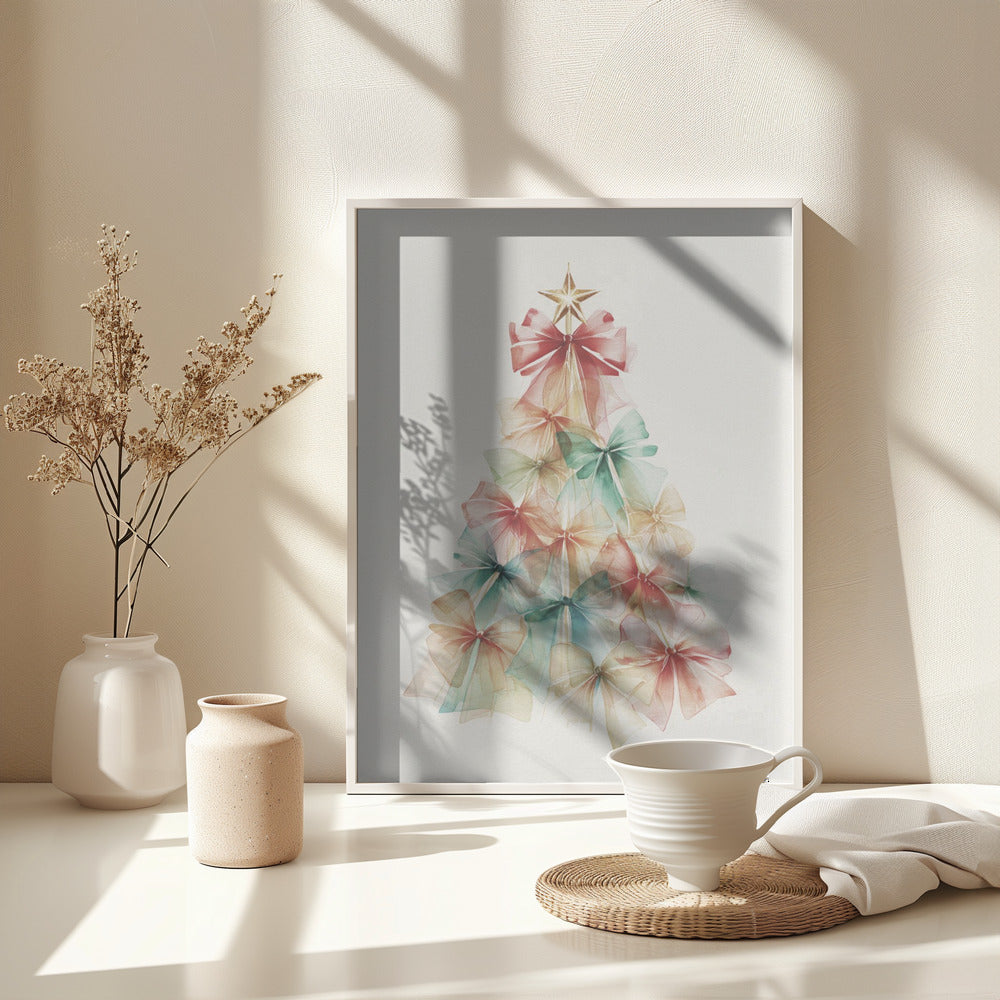 Christmas Ribbons Tree - Poster / Art Print - interiör
