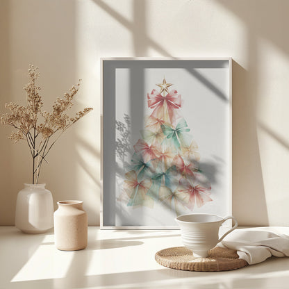 Christmas Ribbons Tree - Poster / Art Print - interiör
