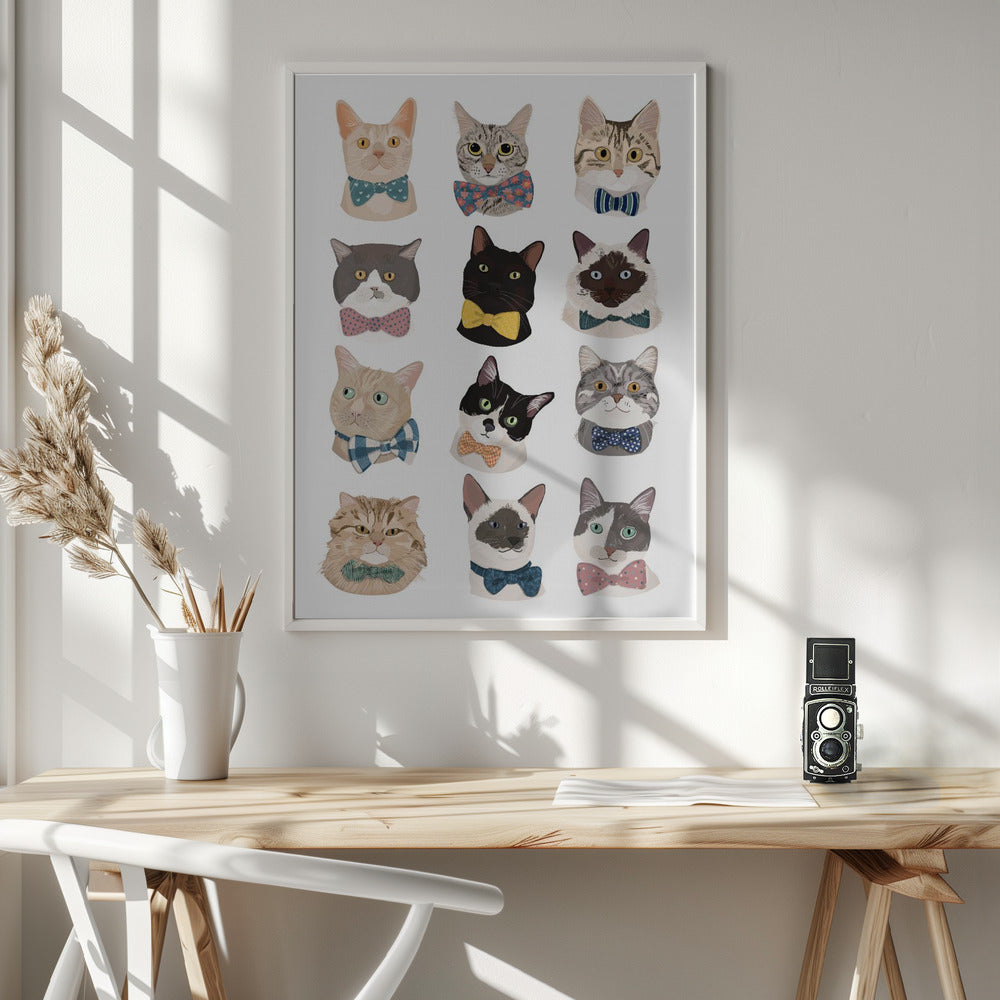 Cats In Bow Tie - Poster / Art Print - interiör