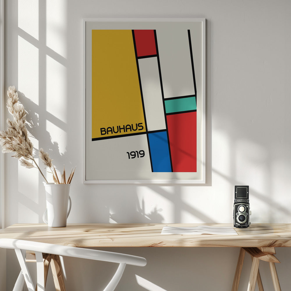 Bauhaus Geometric Design Retro - Poster / Art Print - interiör