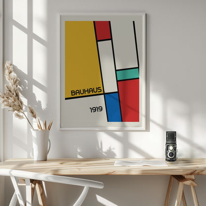 Bauhaus Geometric Design Retro - Poster / Art Print - interiör