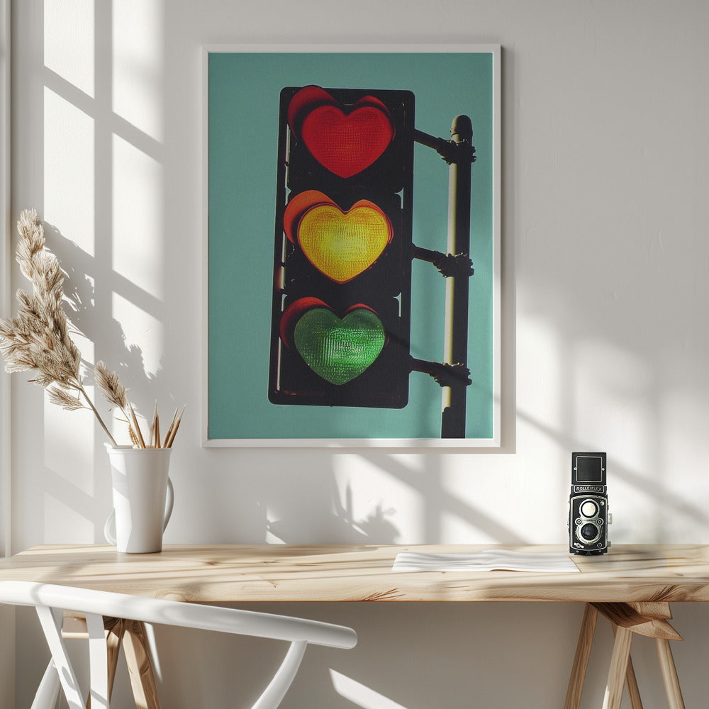 Traffic Light In Love - Poster / Art Print - interiör
