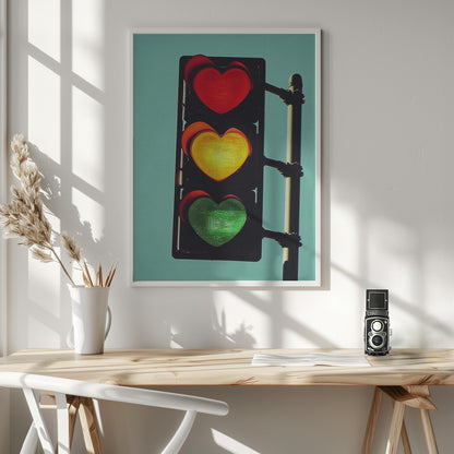 Traffic Light In Love - Poster / Art Print - interiör