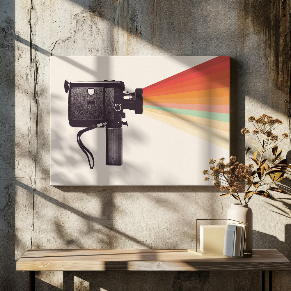 Movie Camera Rainbow - Poster / Art Print - interiör