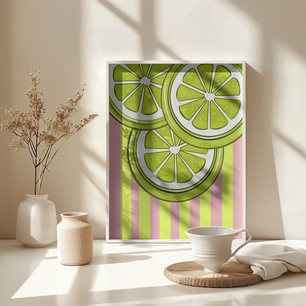 Lime On Pink - Poster / Art Print - interiör