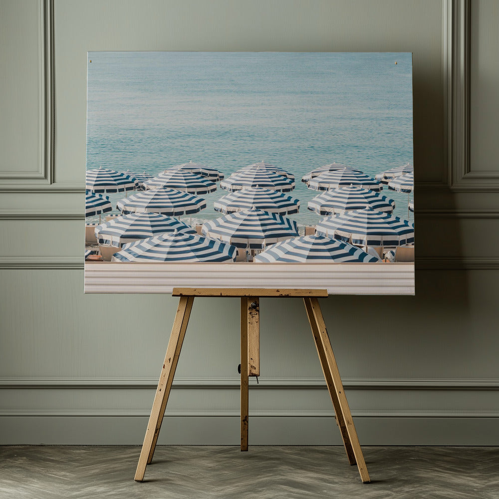 Striped Beach Umbrellas - Poster / Art Print - interiör