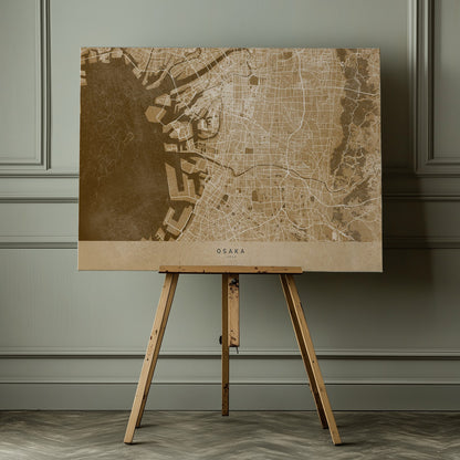 Sepia karta av Osaka - Poster / Art Print - interiör