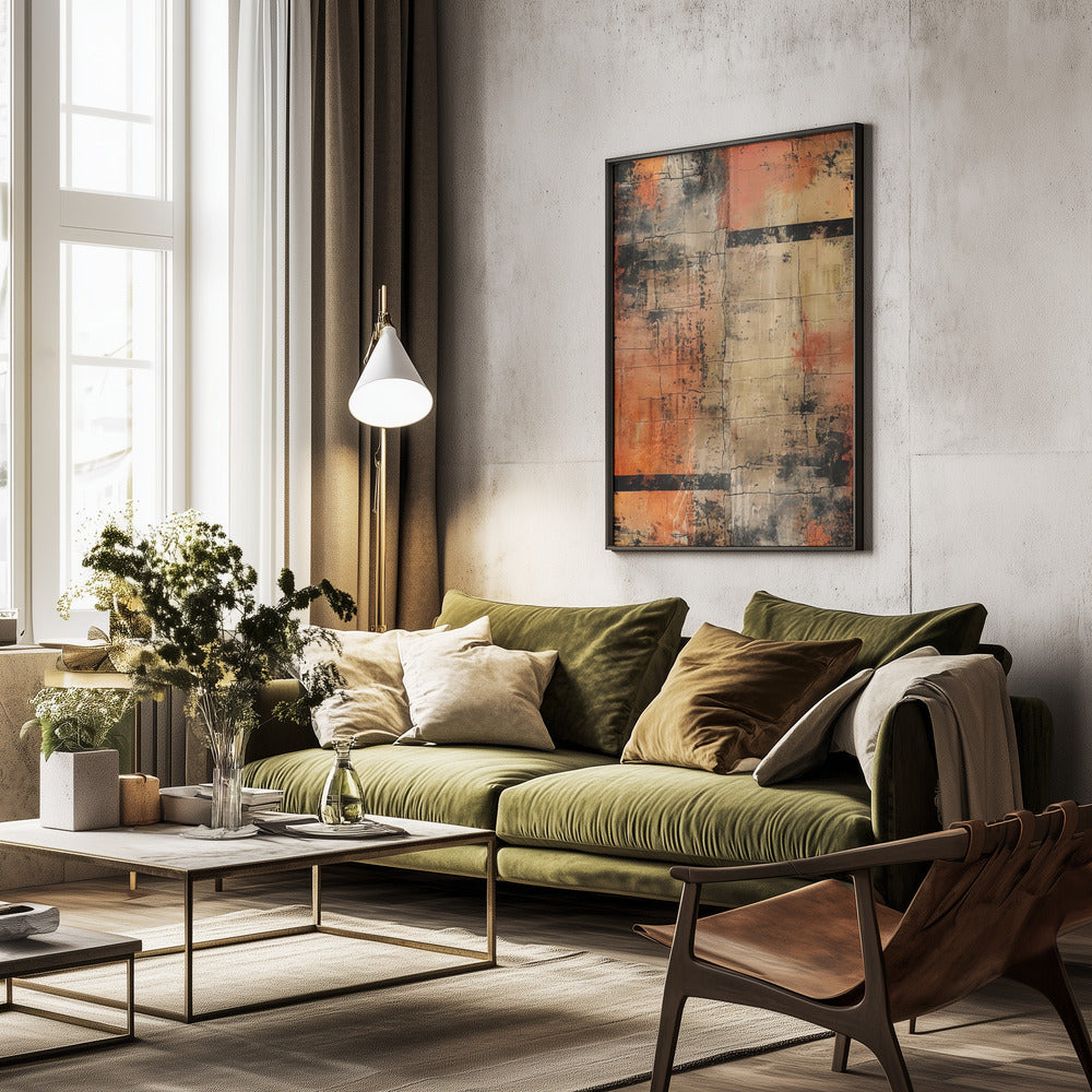 Abstract Cracks No 1 - Poster / Art Print - interiör