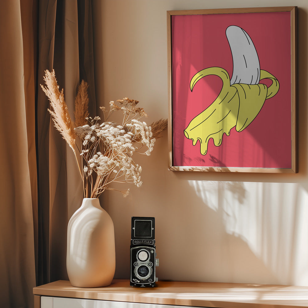 Melting Pink Banana - Poster / Art Print - interiör