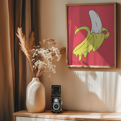 Melting Pink Banana - Poster / Art Print - interiör