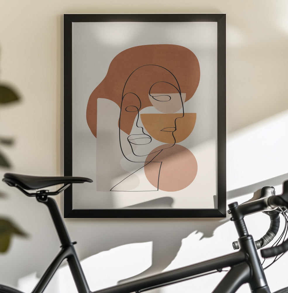 Abstract Clay Faces II - Poster / Art Print - interiör