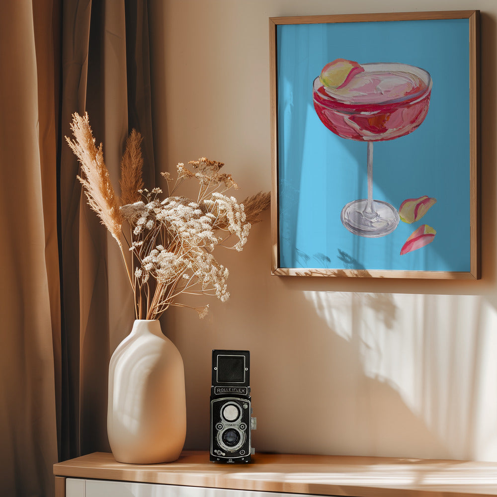Sparkling Rose Gin Cocktail - Poster / Art Print - interiör