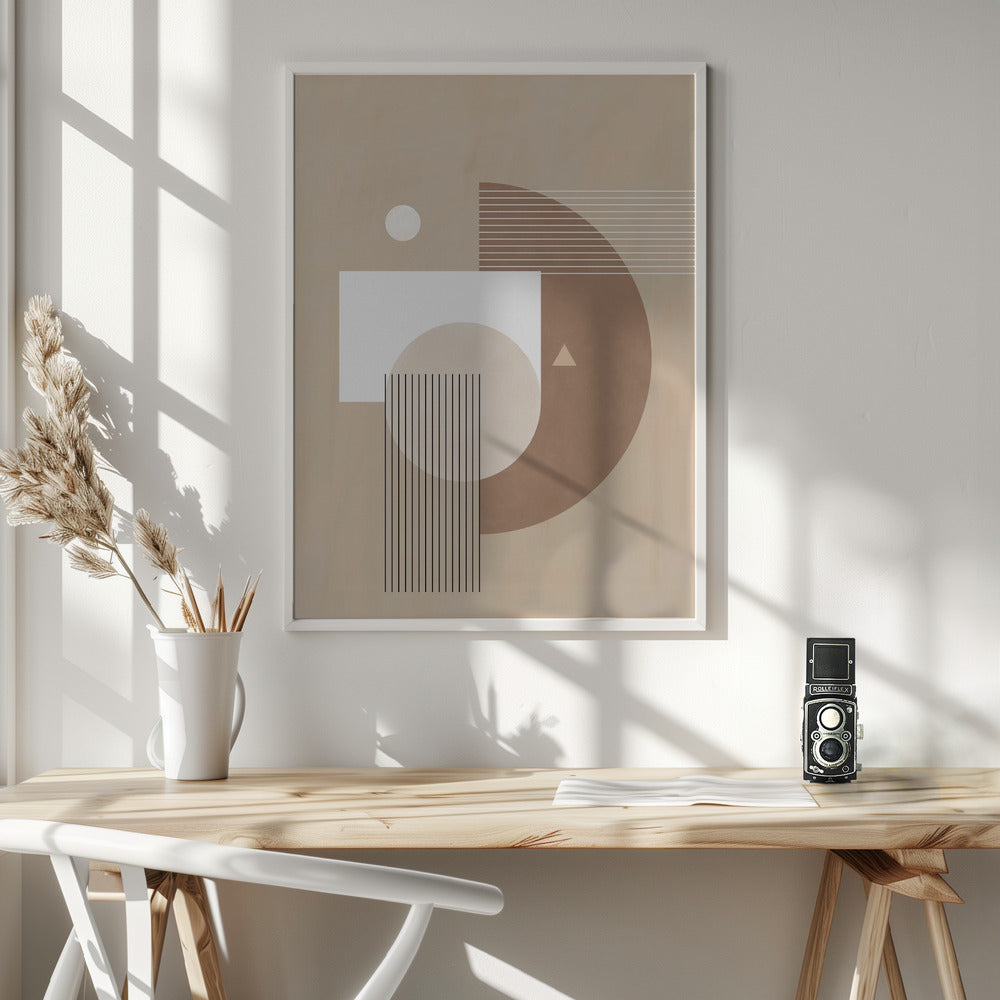 Neutral Semicircles Poster No.1 - Poster / Art Print - interiör