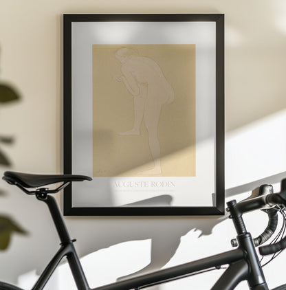 Figure Bending Forward With Right Knee Raised - Poster / Art Print - interiör