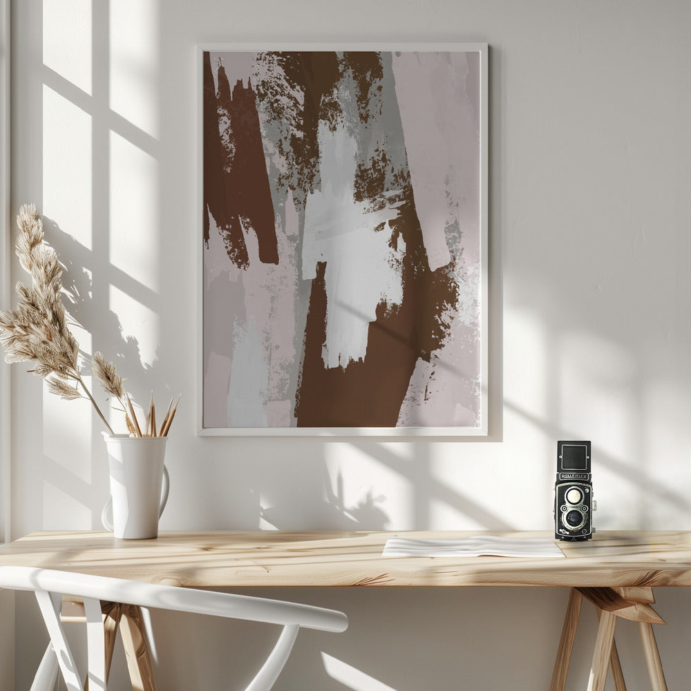 Abstract Brown Paint - Poster / Art Print - interiör