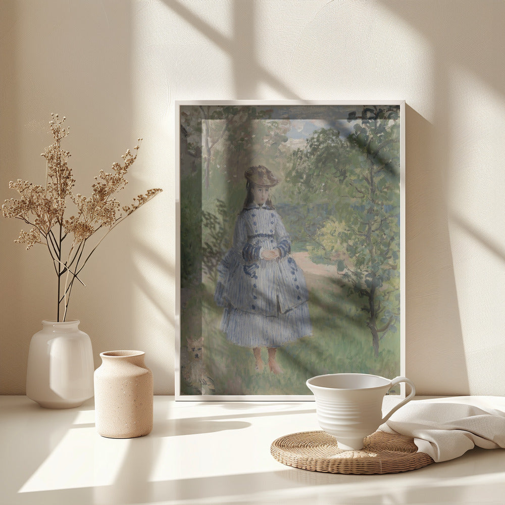 Girl With Dog By Claude Monet - Poster / Art Print - interiör