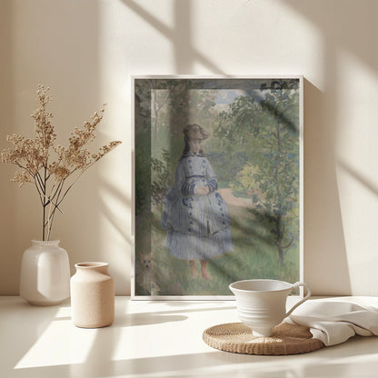 Girl With Dog By Claude Monet - Poster / Art Print - interiör