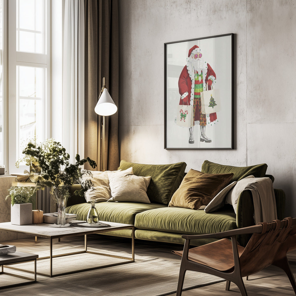 Santa Goes Shopping - Poster / Art Print - interiör