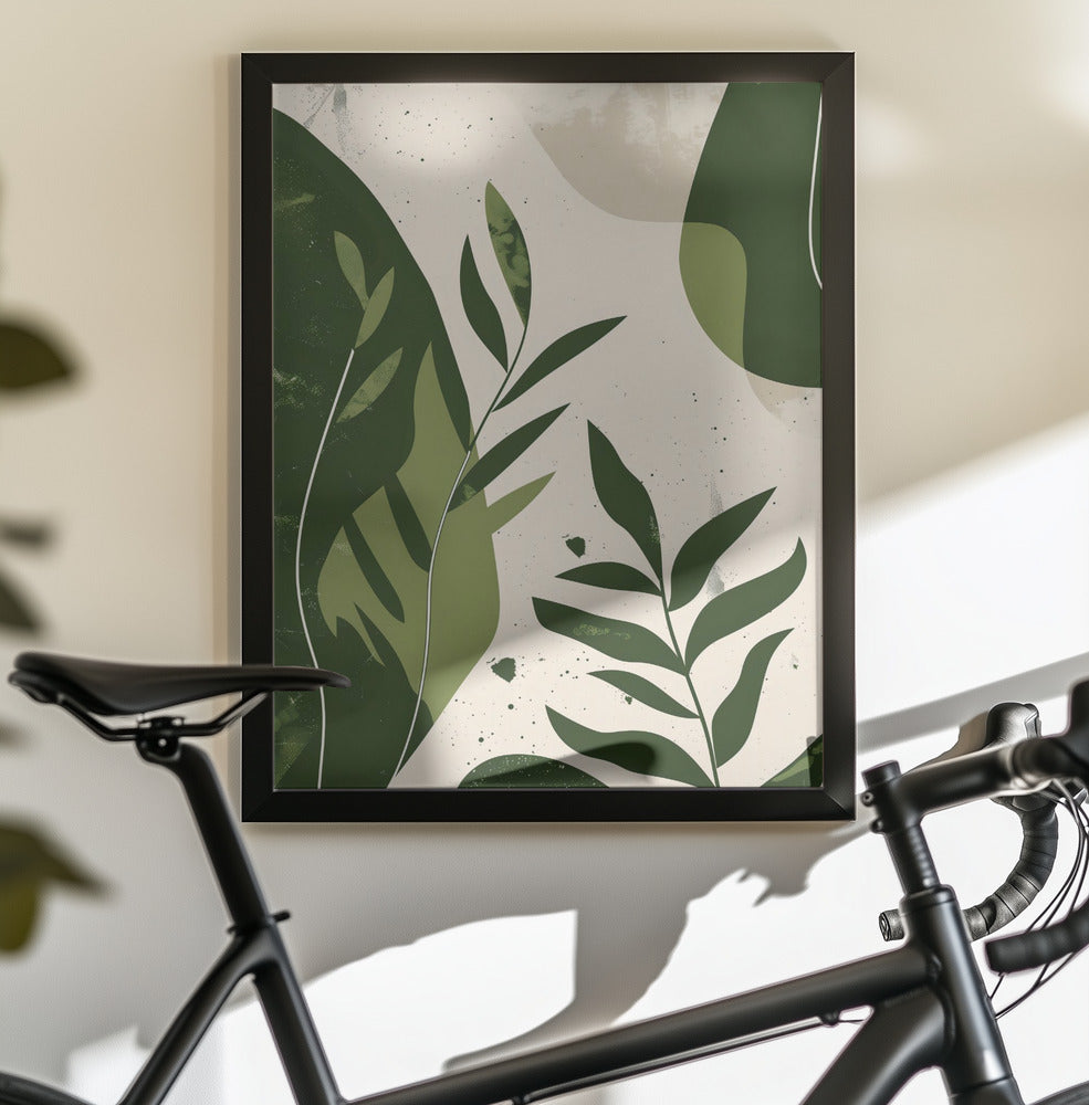 Green Abstract Leaves No 2 - Poster / Art Print - interiör