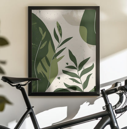 Green Abstract Leaves No 2 - Poster / Art Print - interiör
