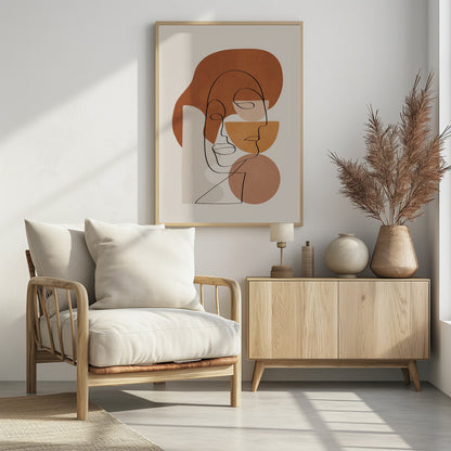Abstract Clay Faces II - Poster / Art Print - interiör