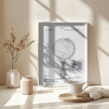 Globe Patent 1888 - Poster / Art Print - interiör