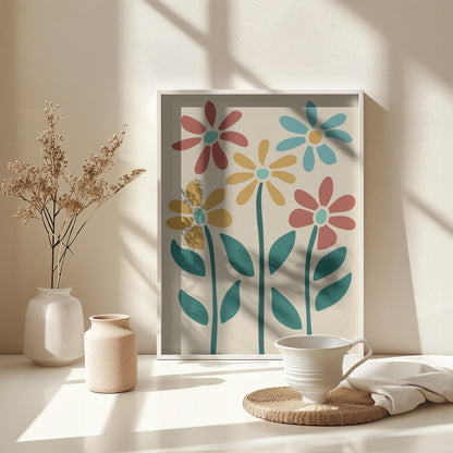Boho Flowers Series No 3 - Poster / Art Print - interiör