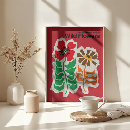 The Illustrated Book Of Wild Flowers Vol.2 Red - Poster / Art Print - interiör
