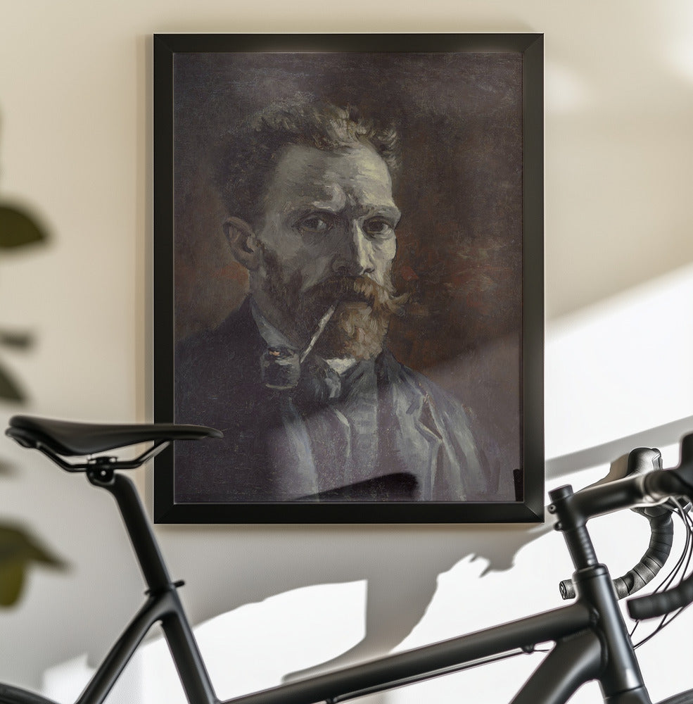 Vincent Van Gogh's Self Portrait With Pipe (1886) - Poster / Art Print - interiör