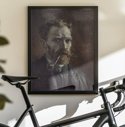 Vincent Van Gogh's Self Portrait With Pipe (1886) - Poster / Art Print - interiör