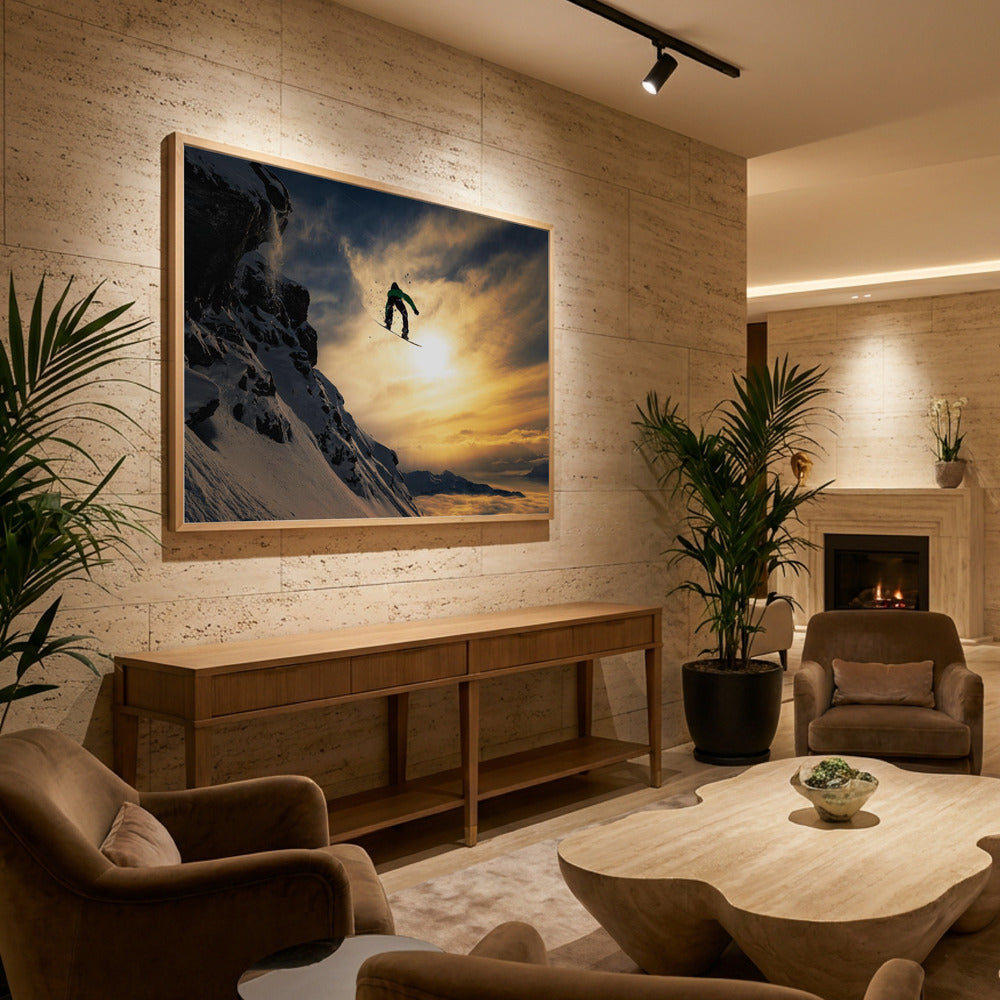 Sunset Snowboarding - Poster / Art Print - interiör