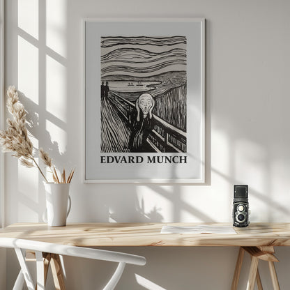 Skriet- The Scream - Monochrome Version - Poster / Art Print - interiör