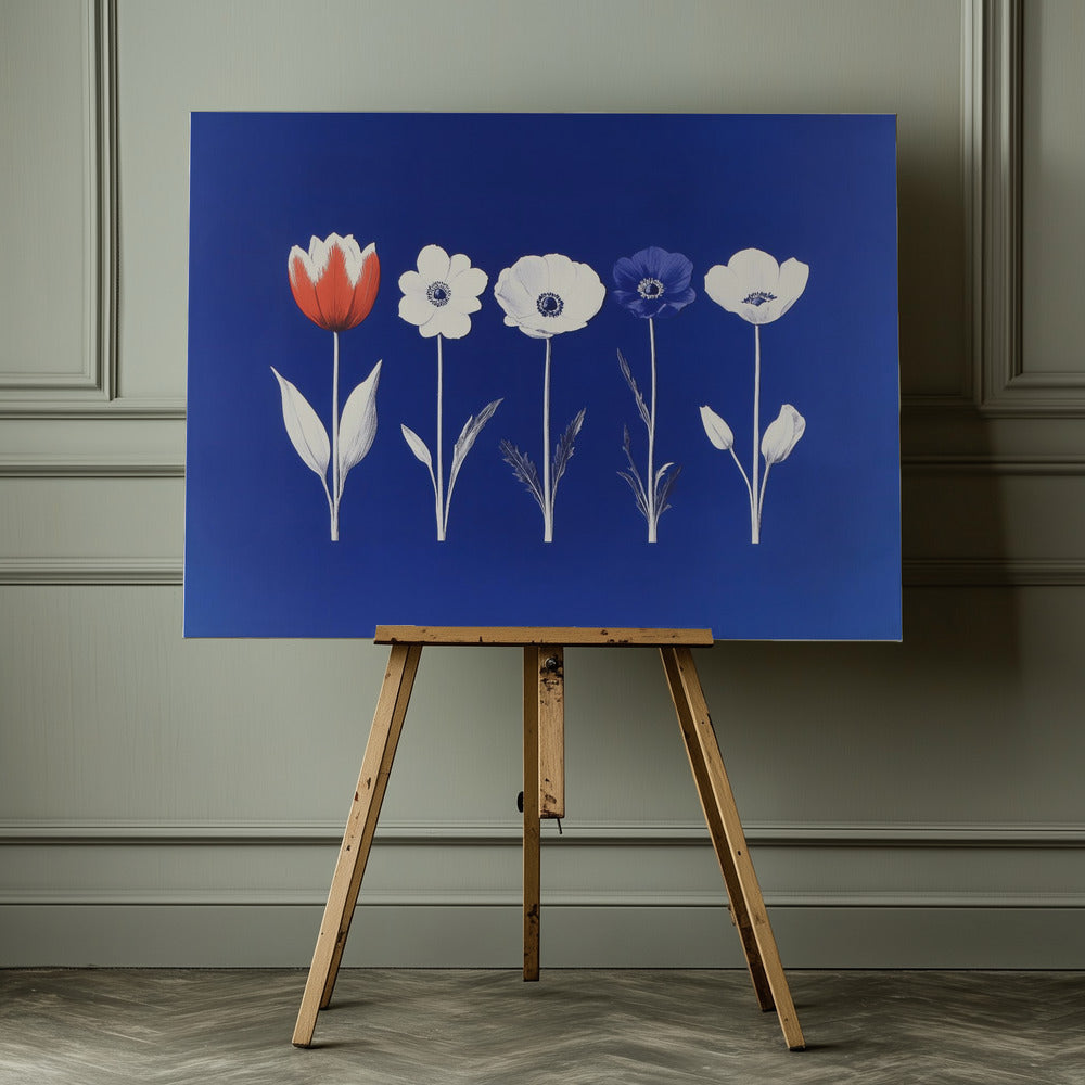 Five Flowers - Poster / Art Print - interiör