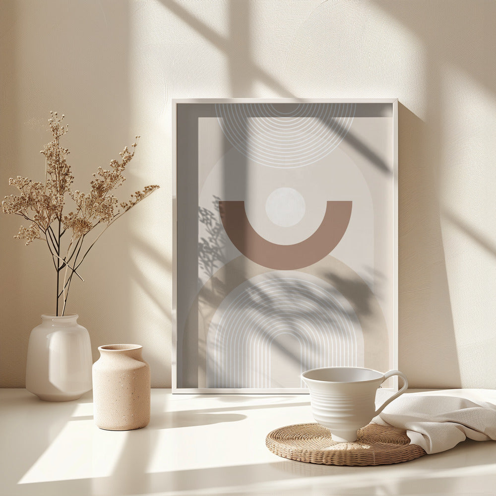Beige Mid Century Poster No.1 - Poster / Art Print - interiör