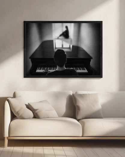 the pianist and his muse - Poster / Art Print - interiör