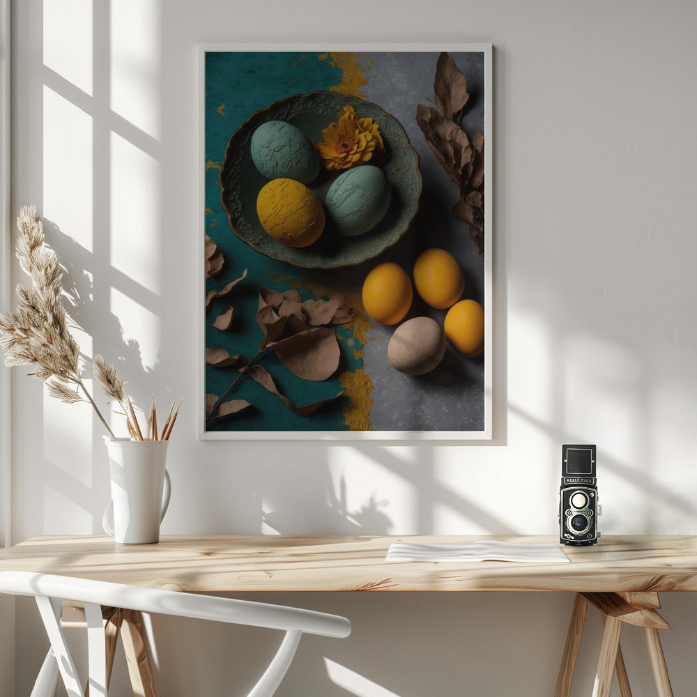 Yellow And Blue Eggs - Poster / Art Print - interiör