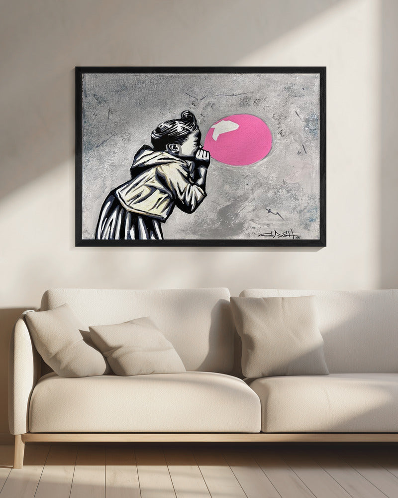 Pink balloon - Poster / Art Print - interiör