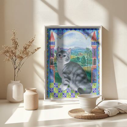 Medieval Kitten - Poster / Art Print - interiör