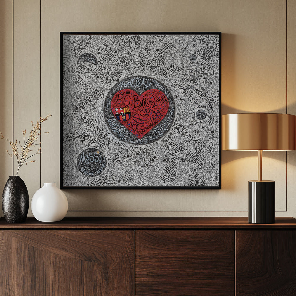 4 the Lov3 of Football - Poster / Art Print - interiör
