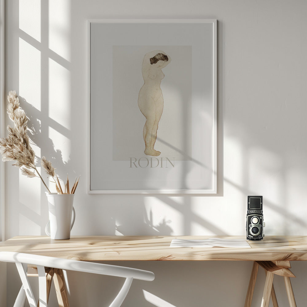 Nude, Standing With Hands On Head - Poster / Art Print - interiör