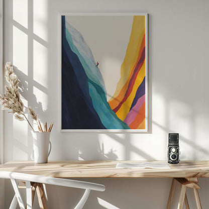 Climbing Rainbow Mountains - Poster / Art Print - interiör