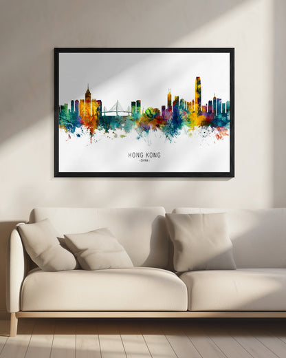 Hong Kong China Skyline - Poster / Art Print - interiör