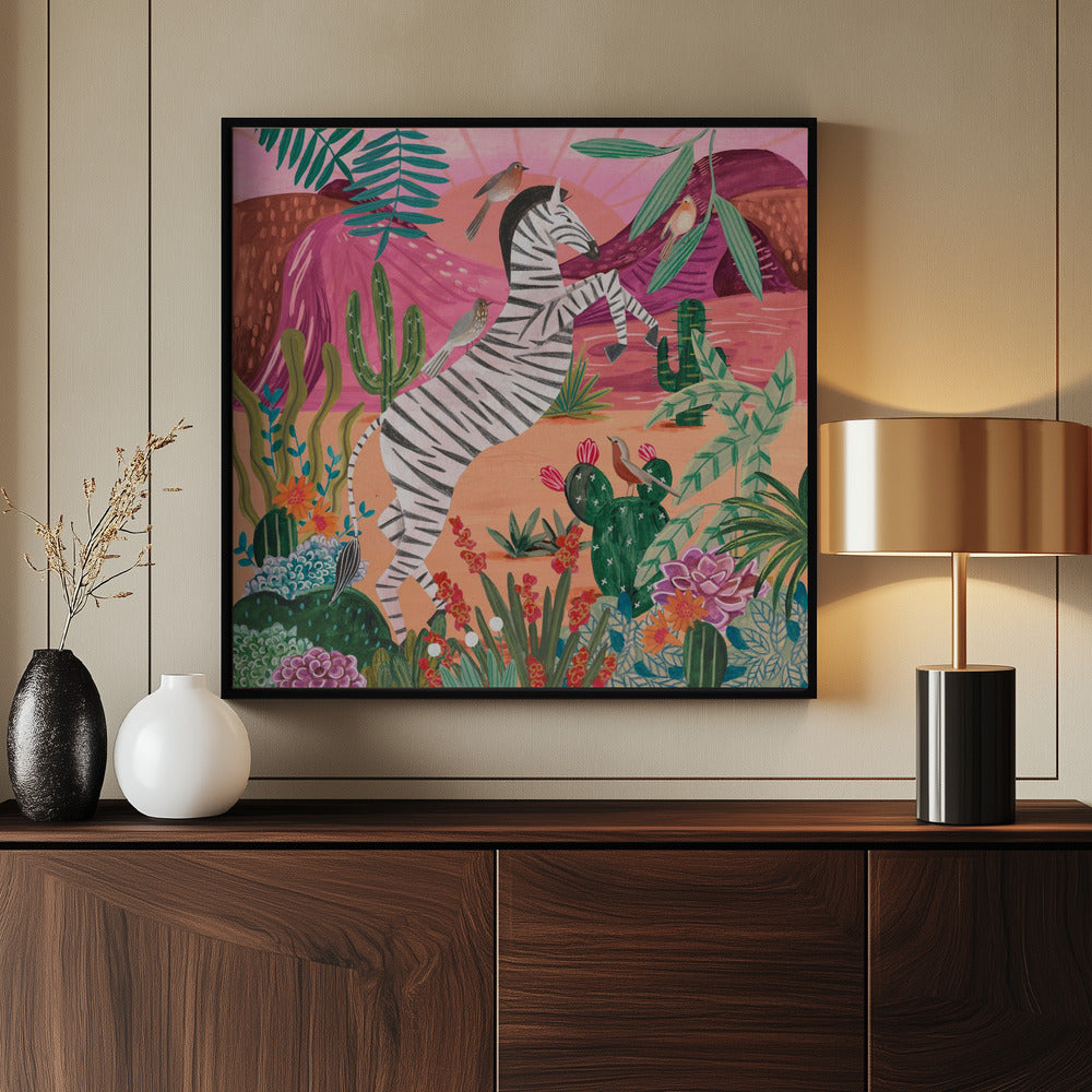 Zebra in the mountains - Poster / Art Print - interiör