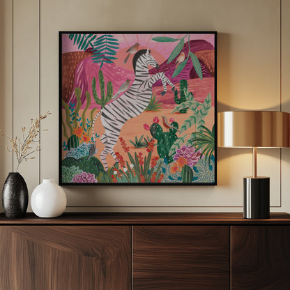 Zebra in the mountains - Poster / Art Print - interiör