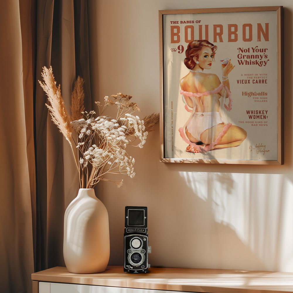 Babes of Bourbon Vol 9 Vintage Whiskey Pinup - Poster / Art Print - interiör