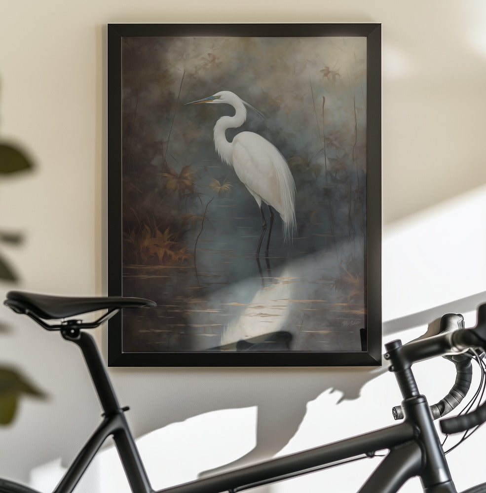 White Egret - Poster / Art Print - interiör