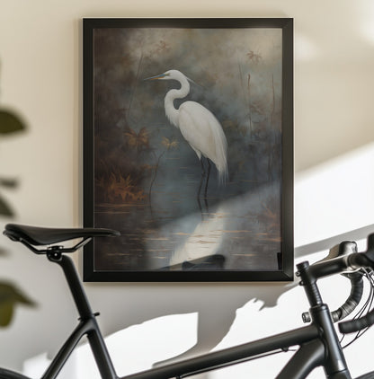 White Egret - Poster / Art Print - interiör