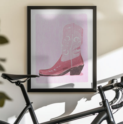 P&amp;c Cowgirlboot - Poster / Art Print - interiör