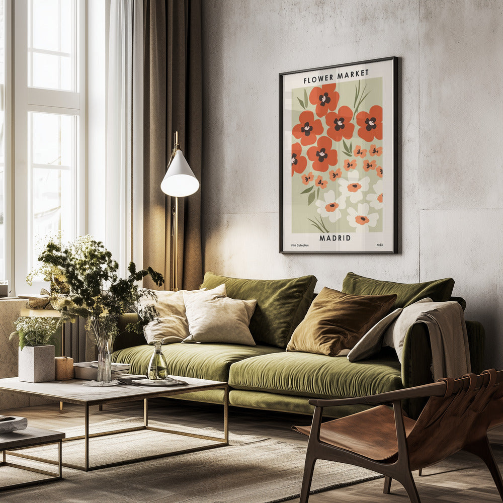 Flower Market Madrid - Poster / Art Print - interiör