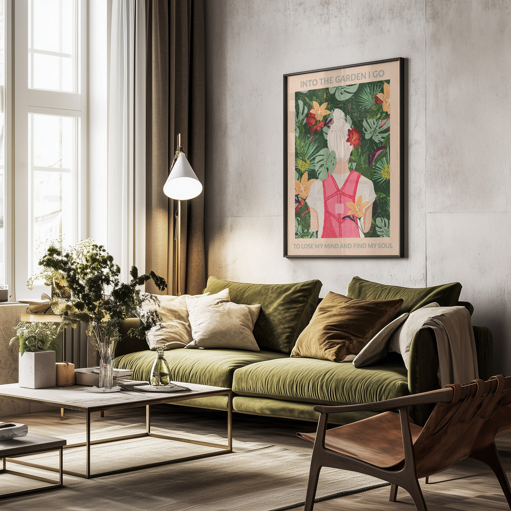 Into the Garden (grey) - Poster / Art Print - interiör